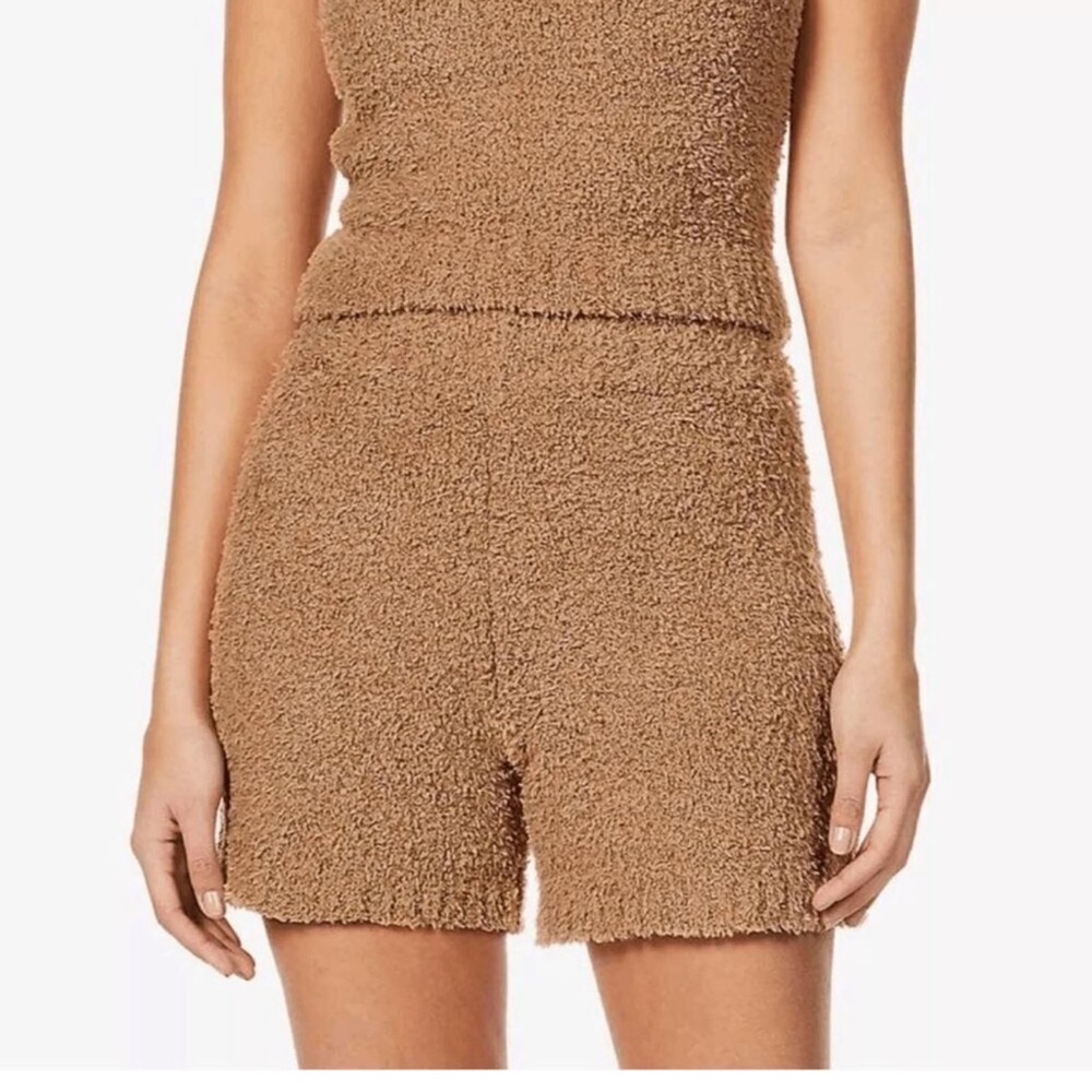 Skims Cozy Knit Boucle Shorts in Camel Size 2X/3X